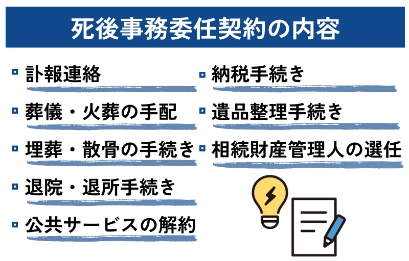 死後事務委任契約の内容