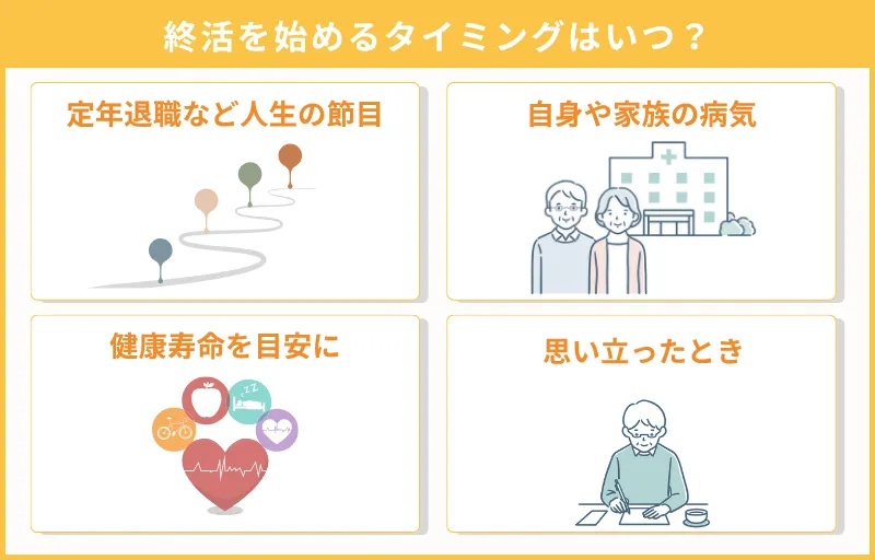 終活の身辺整理はどのタイミングで始めればいい？