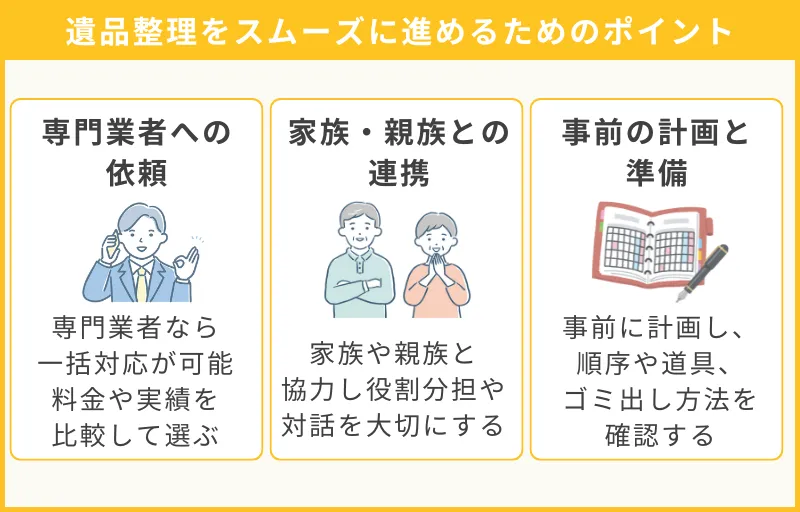 遺品整理をスムーズに進めるためのポイント