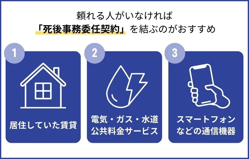 死後に各種解約手続きがされないおそれがある