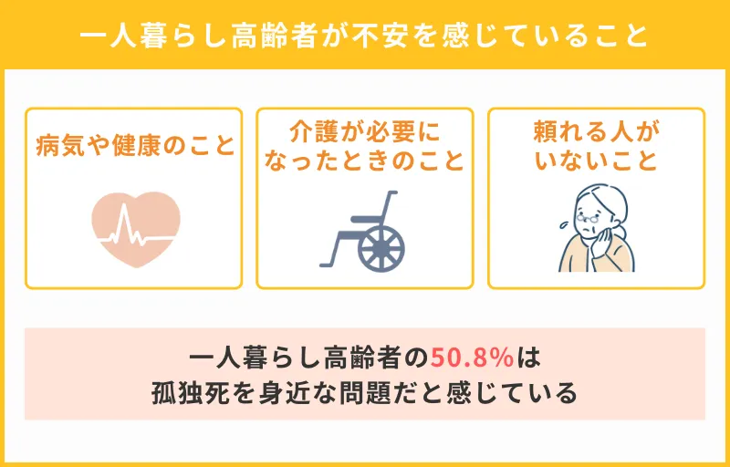 一人暮らし高齢者が不安に感じていること