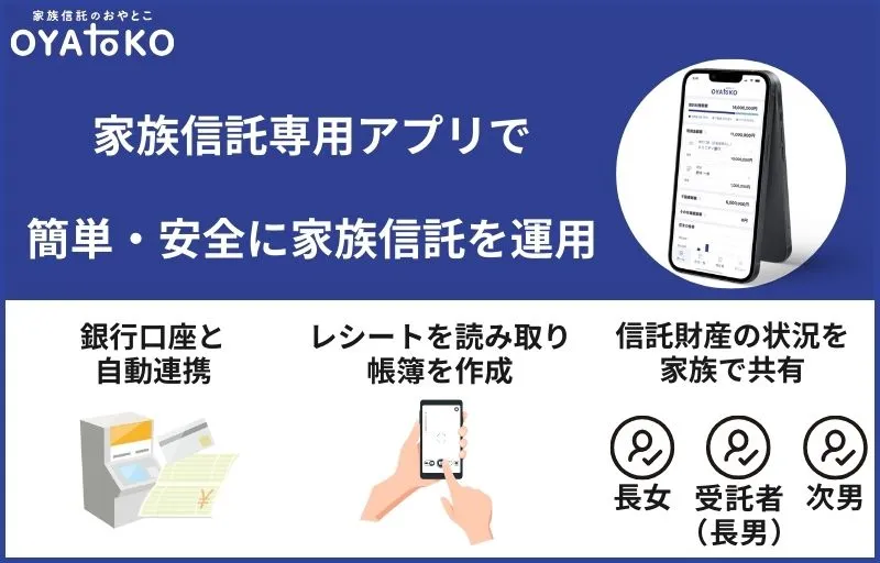 信託財産の管理が行いやすくなる「おやとこ」アプリ