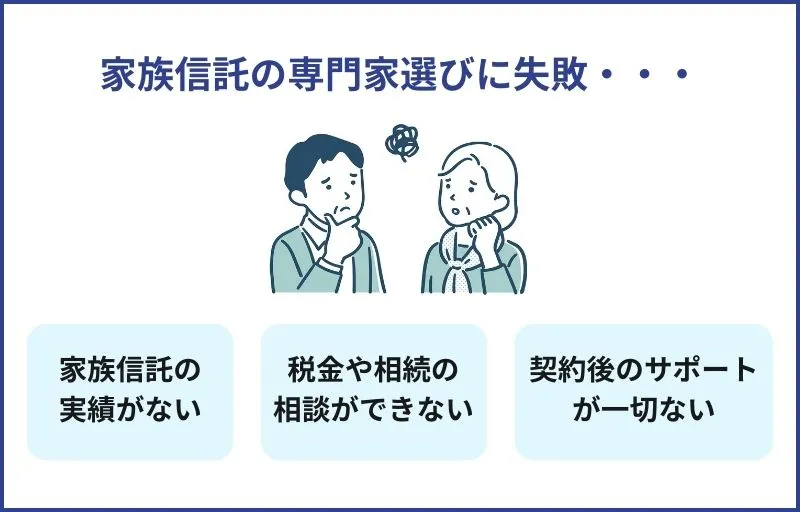 家族信託の専門家選びに失敗した例