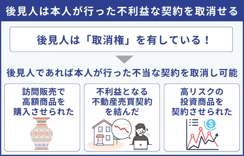 後見人は本人が行った不利益な契約を取り消せる