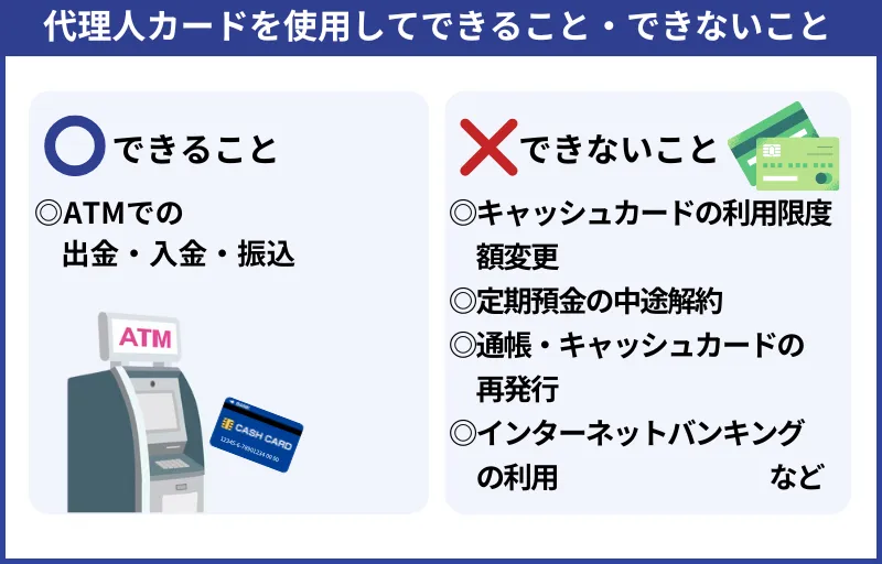 代理人カードでできること・できないこと