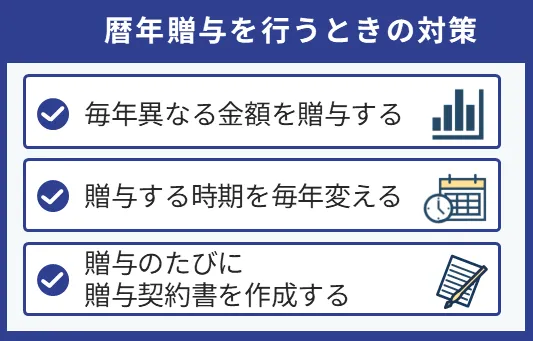 暦年贈与を行うときの対策