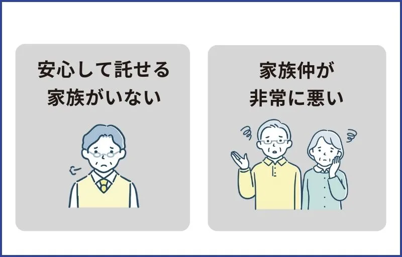 安心して託せる家族がいない例